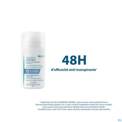 Sie sehen eine Packung Ducray Hidrosis Control Roll-on Anti-transpirant Neu 40ml, Produktbild: 09 Ducray Hidrosis Control Roll-on Anti-transpirant Neu 40ml, A-Nr.: 5724174 - 09