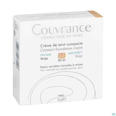 Sie sehen eine Packung Avène Couvrance Kompakt Creme-make-up Mattierend Beige 10g, Produktbild: 03 Avène Couvrance Kompakt Creme-make-up Mattierend Beige 10g, A-Nr.: 4782040 - 03