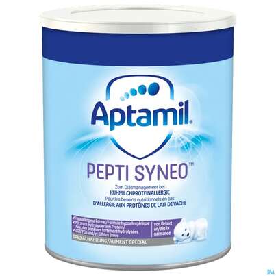 Sie sehen eine Packung Aptamil Spezialnahrung Pepti Syneo 400g, Produktbild: 02 Aptamil Spezialnahrung Pepti Syneo 400g, A-Nr.: 5133711 - 02