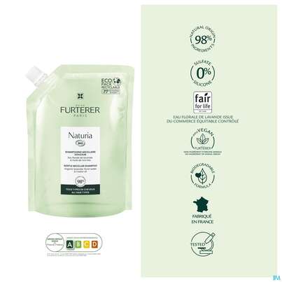 Sie sehen eine Packung Shampoon Furterer/naturia Sanftes Mizellen-shampoo Nf 400ml, Produktbild: 09 Shampoon Furterer/naturia Sanftes Mizellen-shampoo Nf 400ml, A-Nr.: 5692971 - 09