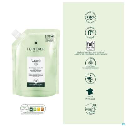 Sie sehen eine Packung Shampoon Furterer/naturia Sanftes Mizellen-shampoo Nf 400ml, Produktbild: 14 Shampoon Furterer/naturia Sanftes Mizellen-shampoo Nf 400ml, A-Nr.: 5692971 - 14