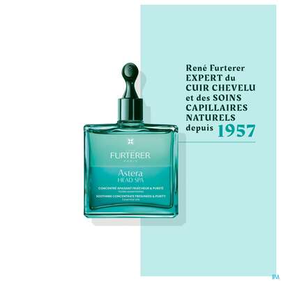 Sie sehen eine Packung Furterer Astera Head Spa Beruhigendes Konzentrat 50ml, Produktbild: 16 Furterer Astera Head Spa Beruhigendes Konzentrat 50ml, A-Nr.: 5778307 - 16