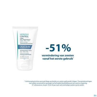 Sie sehen eine Packung Ducray Hidrosis Control Fuss-hand +gesicht Creme Anti-transpirant Neu 50ml, Produktbild: 19 Ducray Hidrosis Control Fuss-hand +gesicht Creme Anti-transpirant Neu 50ml, A-Nr.: 5724180 - 19