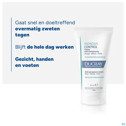 Sie sehen eine Packung Ducray Hidrosis Control Fuss-hand +gesicht Creme Anti-transpirant Neu 50ml, Produktbild: 21 Ducray Hidrosis Control Fuss-hand +gesicht Creme Anti-transpirant Neu 50ml, A-Nr.: 5724180 - 21
