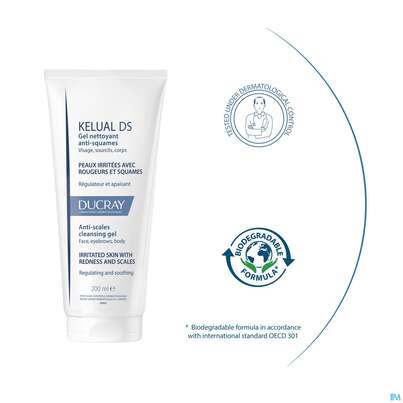Sie sehen eine Packung Ducray Kelual Ds Reinigungsgel Neu 200ml, Produktbild: 16 Ducray Kelual Ds Reinigungsgel Neu 200ml, A-Nr.: 5862261 - 16