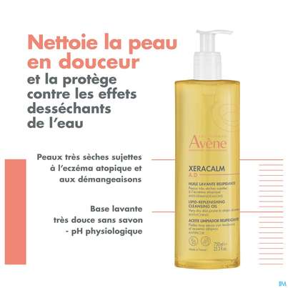 Sie sehen eine Packung Avene Xeracalm/a.d Rueckfettendes Reinigungsoel 750ml, Produktbild: 08 Avene Xeracalm/a.d Rueckfettendes Reinigungsoel 750ml, A-Nr.: 5826377 - 08