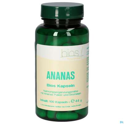 Sie sehen eine Packung Bios Ananas 100 Kapseln, Produktbild: 01 Bios Ananas 100 Kapseln, A-Nr.: 4070121 - 01