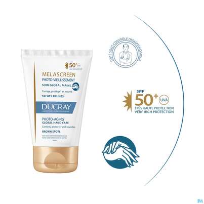 Sie sehen eine Packung Ducray Melascreen Photo-aging Intensive Handcreme 50ml, Produktbild: 09 Ducray Melascreen Photo-aging Intensive Handcreme 50ml, A-Nr.: 4834943 - 09