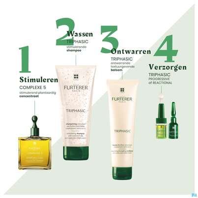 Sie sehen eine Packung Furterer Triphasic Stimulierendes Shampoo 200ml, Produktbild: 10 Furterer Triphasic Stimulierendes Shampoo 200ml, A-Nr.: 5439516 - 10