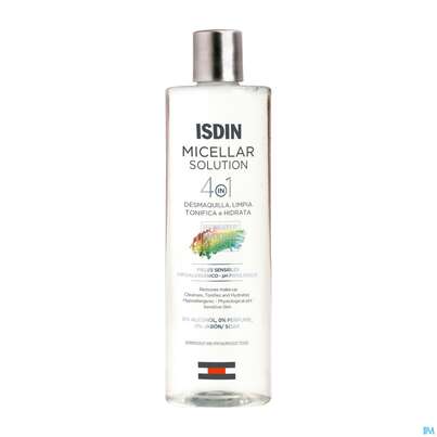 Sie sehen eine Packung Isdin Micellar Solution Gesichtsreinigung 400ml, Produktbild: 01 Isdin Micellar Solution Gesichtsreinigung 400ml, A-Nr.: 5570340 - 01
