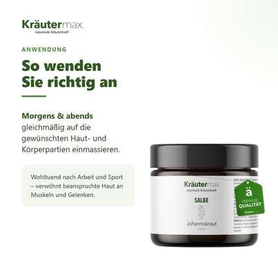 Sie sehen eine Packung Johanniskraut Salbe 100 ml, Produktbild: 04 Johanniskraut Salbe 100 ml, A-Nr.: 4319632 - 04