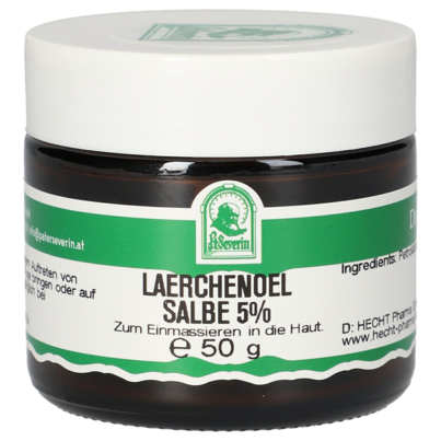 Sie sehen eine Packung LAERCHENOEL SALBE 5% 50 G, Produktbild: 01 LAERCHENOEL SALBE 5% 50 G, A-Nr.: 5357907 - 01