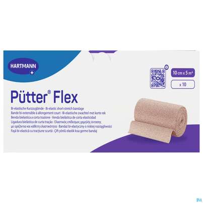 Sie sehen eine Packung Puetter-verband Flex Kurzzugbinde 10cm 10st, Produktbild: 01 Puetter-verband Flex Kurzzugbinde 10cm 10st, A-Nr.: 3942607 - 01