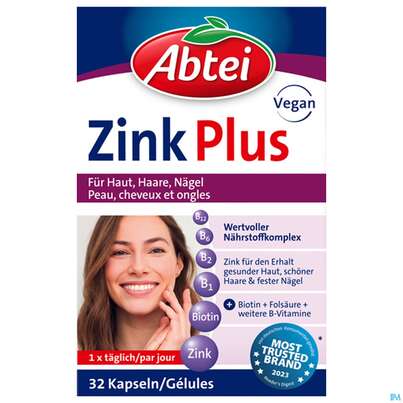 Sie sehen eine Packung Zink Kapseln Abtei Naehrstoff 50000 32st, Produktbild: 01 Zink Kapseln Abtei Naehrstoff 50000 32st, A-Nr.: 2577117 - 01