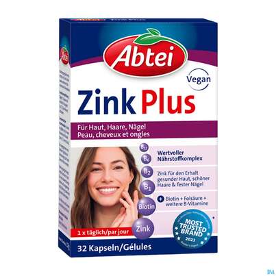 Sie sehen eine Packung Zink Kapseln Abtei Naehrstoff 50000 32st, Produktbild: 02 Zink Kapseln Abtei Naehrstoff 50000 32st, A-Nr.: 2577117 - 02