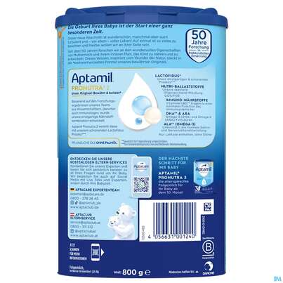 Sie sehen eine Packung Aptamil Milch-fertignahrung Profutura 2 800g, Produktbild: 04 Aptamil Milch-fertignahrung Profutura 2 800g, A-Nr.: 4351446 - 04