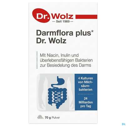 Sie sehen eine Packung Darmflora Plus Dr.wolz Pulver Nr 60625 70g, Produktbild: 02 Darmflora Plus Dr.wolz Pulver Nr 60625 70g, A-Nr.: 2711828 - 02