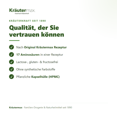 Sie sehen eine Packung Aminosaeuren Komplex Kapseln 60 Stueck, Produktbild: 05 Aminosaeuren Komplex Kapseln 60 Stueck, A-Nr.: 5746247 - 05