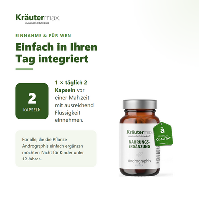 Sie sehen eine Packung Andrographis Kapseln 700mg 60 Stueck, Produktbild: 04 Andrographis Kapseln 700mg 60 Stueck, A-Nr.: 5414203 - 04