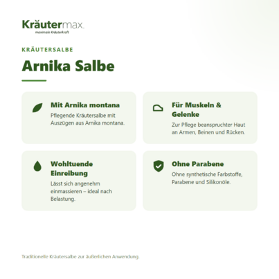 Sie sehen eine Packung Arnika Salbe 100 ml, Produktbild: 02 Arnika Salbe 100 ml, A-Nr.: 4319566 - 02