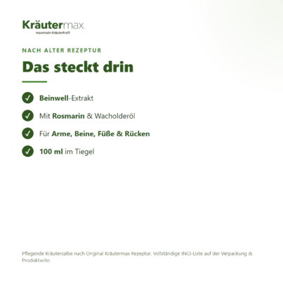 Sie sehen eine Packung Beinwell Salbe 100 ml, Produktbild: 03 Beinwell Salbe 100 ml, A-Nr.: 4319595 - 03