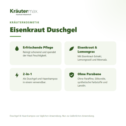 Sie sehen eine Packung Eisenkraut Duschgel 1000 ml, Produktbild: 02 Eisenkraut Duschgel 1000 ml, A-Nr.: 4832714 - 02