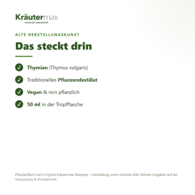 Sie sehen eine Packung Thymian Tropfen 50 ml, Produktbild: 04 Thymian Tropfen 50 ml, A-Nr.: 4317923 - 04