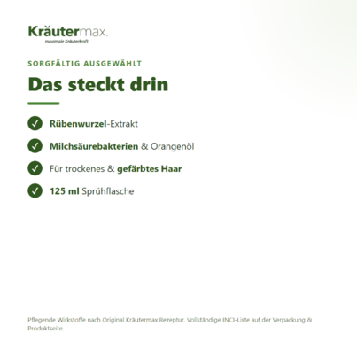 Sie sehen eine Packung Feuchtigkeitsspray für die Haare 125 ml, Produktbild: 03 Feuchtigkeitsspray für die Haare 125 ml, A-Nr.: 5921578 - 03