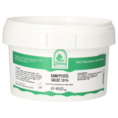 Sie sehen eine Packung KAMPFEROEL SALBE 10% 450 G, Produktbild: 01 KAMPFEROEL SALBE 10% 450 G, A-Nr.: 5802081 - 01