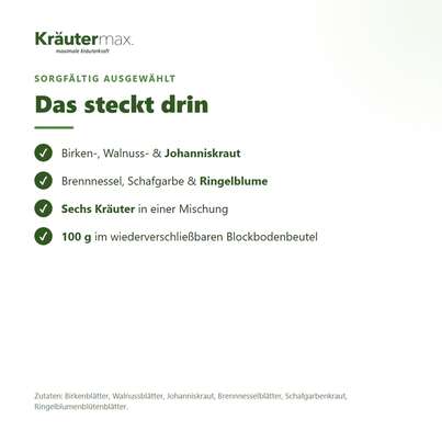 Sie sehen eine Packung 6er Spezial Tee Kräutertee Mischung 100 g, Produktbild: 03 6er Spezial Tee Kräutertee Mischung 100 g, A-Nr.: 6017102 - 03