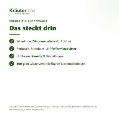 Sie sehen eine Packung Abendkräuter Tee 100 g, Produktbild: 03 Abendkräuter Tee 100 g, A-Nr.: 6017119 - 03