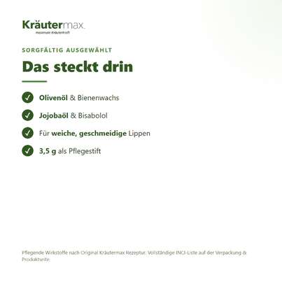 Sie sehen eine Packung Olivenöl Lippenbalsam 3,5 g, Produktbild: 03 Olivenöl Lippenbalsam 3,5 g, A-Nr.: 4311228 - 03
