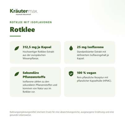Sie sehen eine Packung Rotklee Kapseln 60 Stück, Produktbild: 02 Rotklee Kapseln 60 Stück, A-Nr.: 4731717 - 02