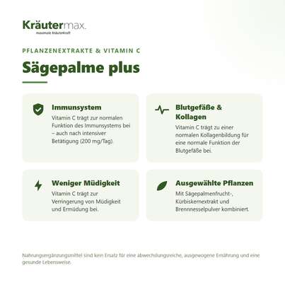 Sie sehen eine Packung Sägepalme plus Kapseln 60 Stück, Produktbild: 02 Sägepalme plus Kapseln 60 Stück, A-Nr.: 4318383 - 02