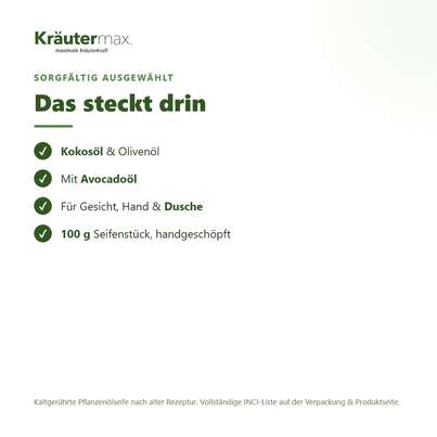 Sie sehen eine Packung Avocado Seife 100 g, Produktbild: 03 Avocado Seife 100 g, A-Nr.: 4760239 - 03