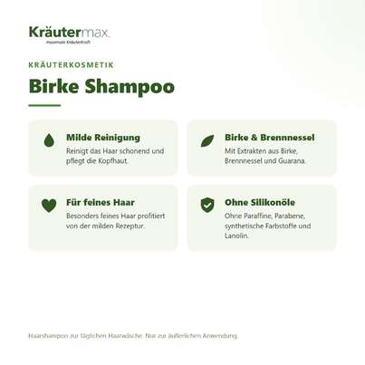 Sie sehen eine Packung Birke Shampoo 250 ml, Produktbild: 02 Birke Shampoo 250 ml, A-Nr.: 4319394 - 02