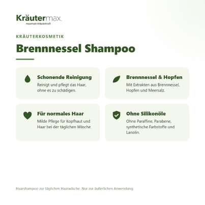 Sie sehen eine Packung Brennnessel Shampoo 250 ml, Produktbild: 02 Brennnessel Shampoo 250 ml, A-Nr.: 4609287 - 02