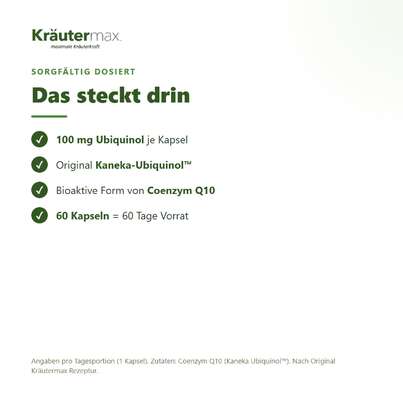 Sie sehen eine Packung Ubiquinol 100 mg Kapseln 60 Stück, Produktbild: 03 Ubiquinol 100 mg Kapseln 60 Stück, A-Nr.: 4887885 - 03