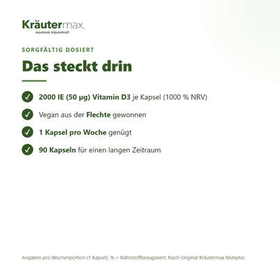 Vitamin D3 vegan 2000 IE Kapseln 90 Stück, A-Nr.: 5289028 - 03