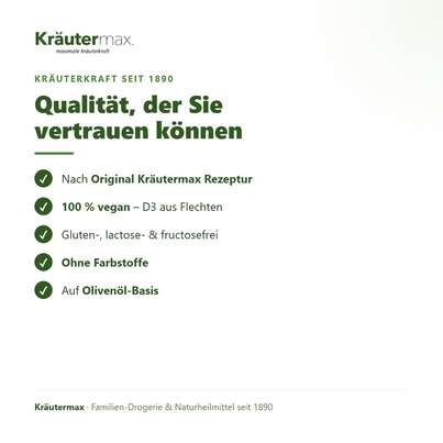 Sie sehen eine Packung Vitamin D3 IE 800 Vegan Tropfen 15 ml, Produktbild: 05 Vitamin D3 IE 800 Vegan Tropfen 15 ml, A-Nr.: 6130057 - 05