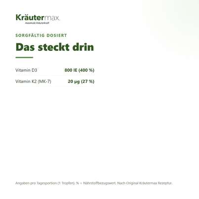 Vitamin D3 800 IE K2 Tropfen vegan 50 ml, A-Nr.: 5804418 - 03