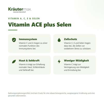 Sie sehen eine Packung Vitamin ACE & Selen Kapseln 60 Stück, Produktbild: 02 Vitamin ACE & Selen Kapseln 60 Stück, A-Nr.: 5921561 - 02