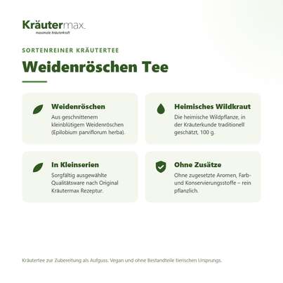 Sie sehen eine Packung Weidenröschen Tee 100 g, Produktbild: 02 Weidenröschen Tee 100 g, A-Nr.: 4317426 - 02