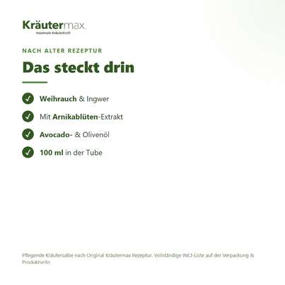 Sie sehen eine Packung Weihrauch Salbe 100 ml, Produktbild: 03 Weihrauch Salbe 100 ml, A-Nr.: 5138921 - 03
