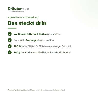 Sie sehen eine Packung Weissdorn Tee 100 g, Produktbild: 03 Weissdorn Tee 100 g, A-Nr.: 4608804 - 03