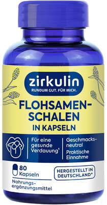 Sie sehen eine Packung Zirkulin Flohsamen Kapseln 80St, Produktbild: 01 Zirkulin Flohsamen Kapseln 80St, A-Nr.: 6142238 - 01