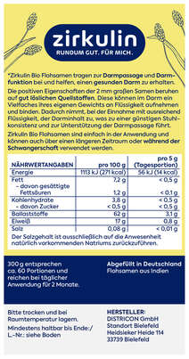 ZIRKULIN Bio Flohsamen KERN 300G, A-Nr.: 6142215 - 04