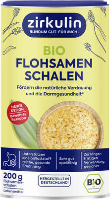 Sie sehen eine Packung ZIRKULIN Bio Flohsamenschalen PUL 200G, Produktbild: 01 ZIRKULIN Bio Flohsamenschalen PUL 200G, A-Nr.: 6142209 - 01