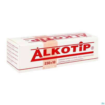 Sie sehen eine Packung Alkoholtupfer Alkotip/70% Isoprop. 60x 28mm Einz Verp 250+10stk G6 02 260st, Produktbild: 02 Alkoholtupfer Alkotip/70% Isoprop. 60x 28mm Einz Verp 250+10stk G6 02 260st, A-Nr.: 5592784 - 02