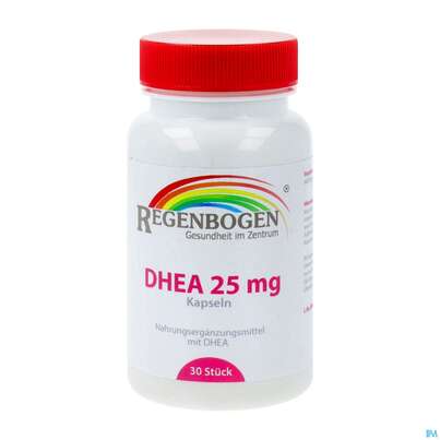 Sie sehen eine Packung Dhea Kapseln 25mg -regenbogen Apo 30st, Produktbild: 02 Dhea Kapseln 25mg -regenbogen Apo 30st, A-Nr.: 5749518 - 02